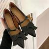 Женские туфли-лодочки Элегантные женские туфли с бантом Квадратный носок Весна Осень Лакированная кожа Туфли-лодочки Мэри Джейн Французский стиль Высокий каблук