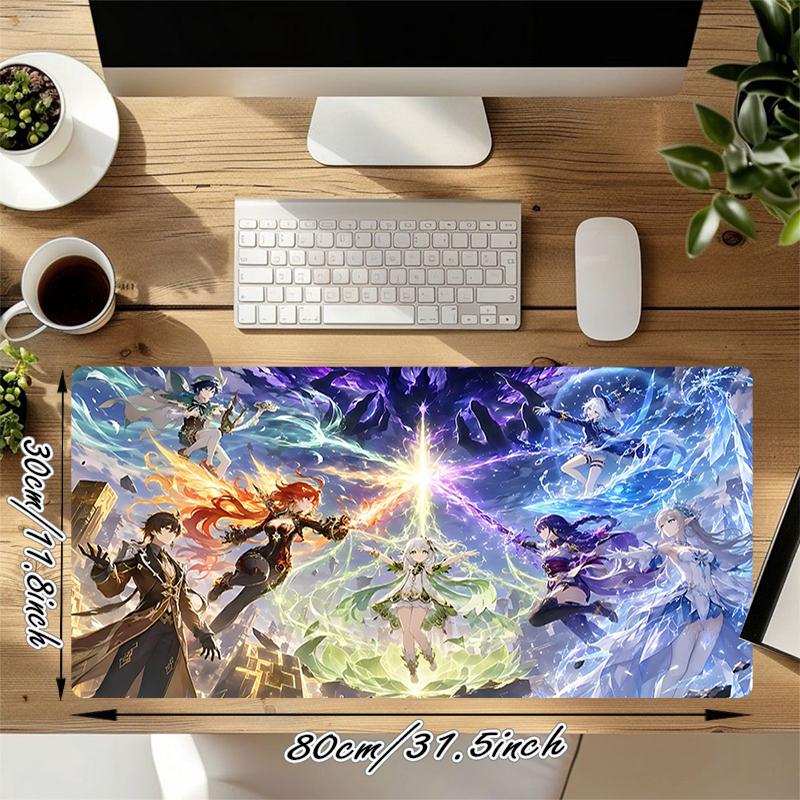 1Pc Fantasy Duel Flames Gaming Mouse Pad Keyboard Desk Mat Non-slip Rubber Lock Edge Waterproof Computer Mousepad for Office Home Decor S1860