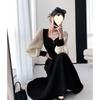 "Plus Size Hepburn Style Long-Sleeve Dress for Spring & Autumn Women"