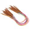 Multicolor Plastic Pipe Carbonized Double Annular Bamboo Sweater Needles for Knitting