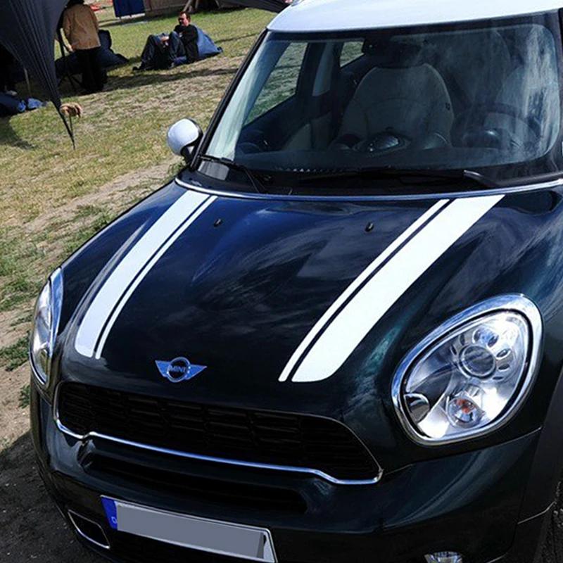 Стайлинг автомобиля Наклейки на капот Полосы на капот Декаль Для MINI Cooper One S JCW Countryman Clubman R55 R60 R61 F54 F55 F56 Автоаксессуары