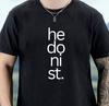 Футболка с вертикальным текстом 'hedonist' | Минималистичная футболка с типографикой, Футболка для отпуска