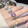 Аметист Стерлинговое Серебро S925 Золото 18K Натуральный Цвет Кольцо-Сокровище Легкая Роскошь Премиум Кольцо на Указательный Палец Энергетические Украшения