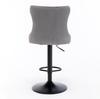 Swivel Velvet Barstools Adjustable Seat Height from 25-33 Inch,17.7 inch base, Tufted for Home Pub and Kitchen Island, Gray ,Set of 2,DE1812GY