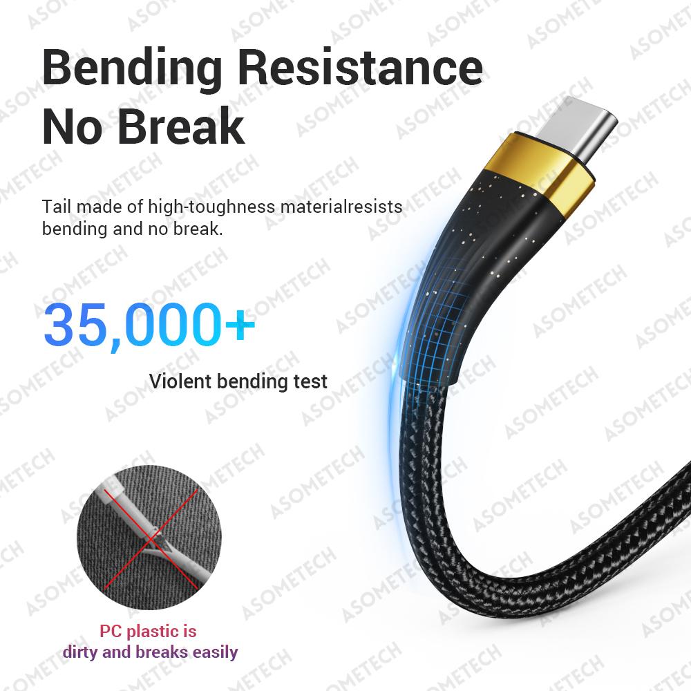 3 In 1 USB Charge Cable 6A 100W for Huawei/Honor Portable Micro USB TypeC Cable Charging Cable For iPhone 14 Samsung