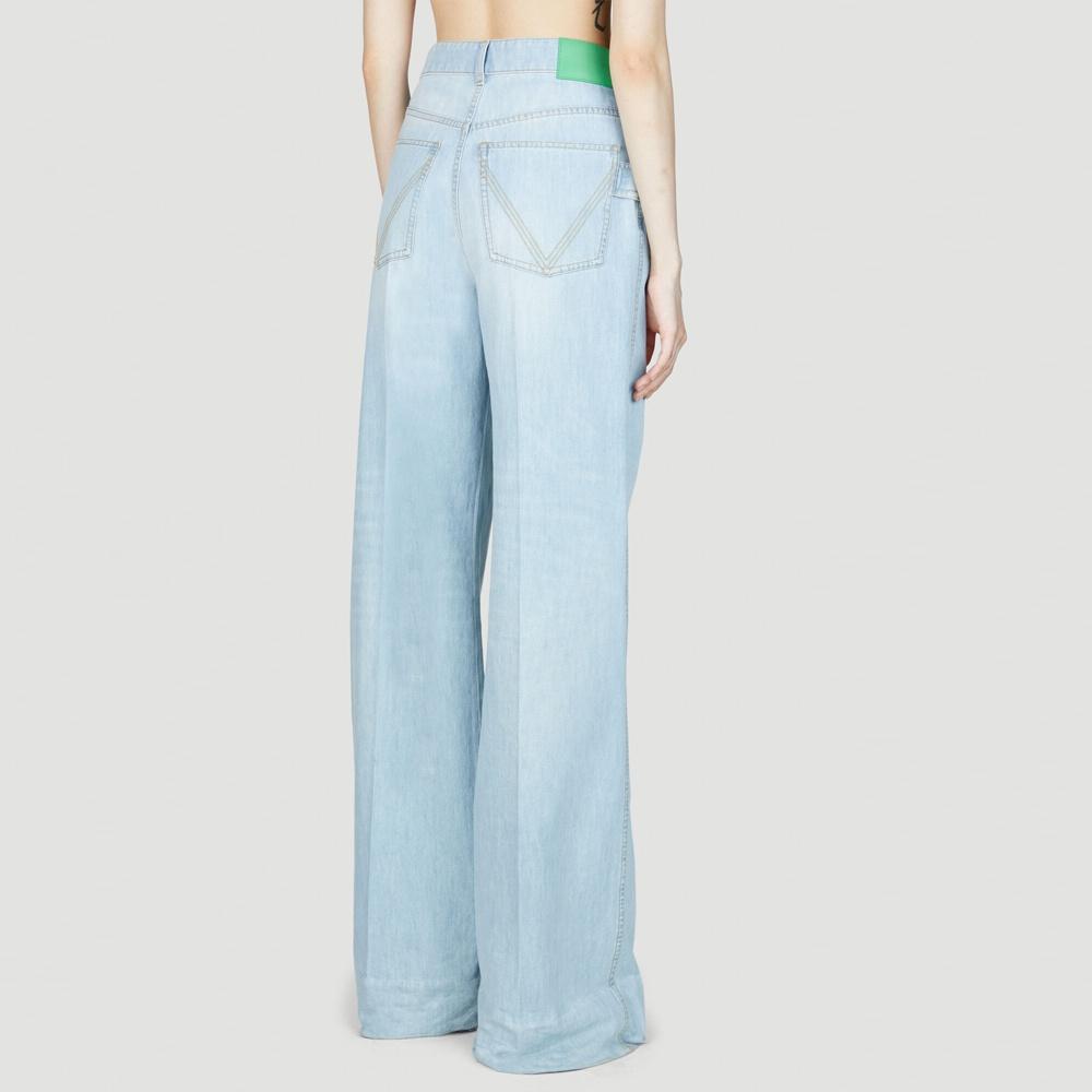 Bottega Veneta Logo Patch Wide Leg Jeans Women's 771871V3N604946