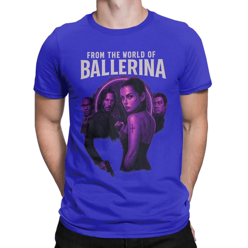 From the World of John Wick Ballerina 2025 Movie T Shirt Summer Harajuku T Shirts Men 100 Cotton ONeck Plus Size Top Tees Top