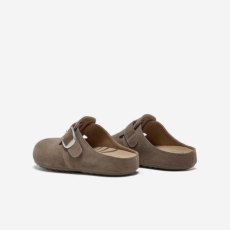 BASTO Flat Casual Open-Toe Slip-On Half Slippers for Women