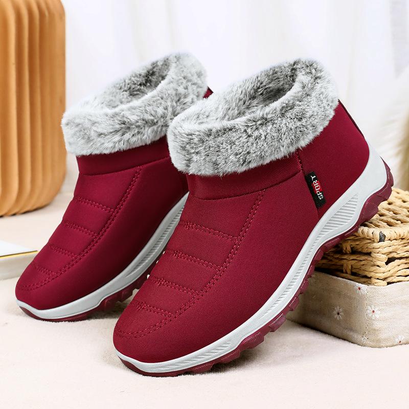 Cotton Shoes Women's New Winter Warm and Comfortable Mother Shoes One Pedal Elderly Shoes Piled Thickened Snow Boots