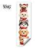 Cute Santa Dog Room Decor Christmas Puppy Wall Stickers, Removable Self-adhesive Decals for Walls Doors, PVC Stacked Puppies Self-Adhesive Art