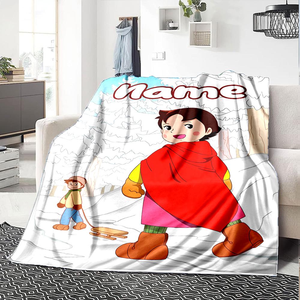 Customiz Name Personality Heidi Blanket Soft &Warm Sofa Office Bed Travel Lunch Break Blanket, Gift Suitable All Seasons