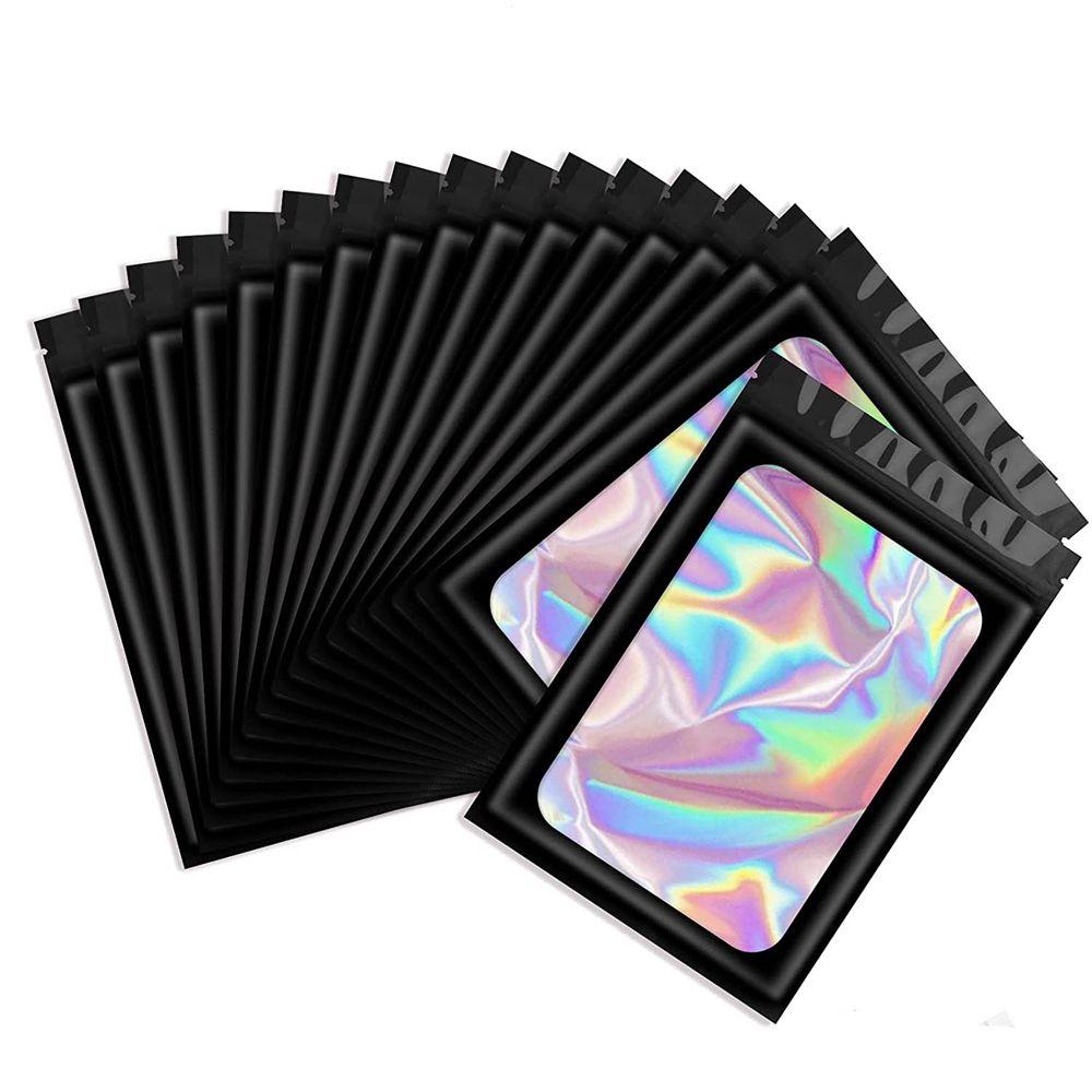 Plastic Resealable Holographic Aluminum Foil Packaging Bags Sealing Bag Foil Pouch Smell Proof Bags