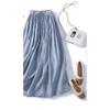 Real Spring and Summer New Solid Color Literary and Retro Loose Medium and Long Skirt Women