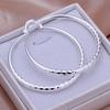 925 Silver Color Big Earring Women Lady 5cm Circle Top Quality Fashion Wedding Beautiful Women Jewelry