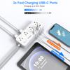 Multi Plug Outlet Extender Power Strip with 8 AC Outlets 4 USB Ports, Wall Socket Electrical Outlet Splitter for Home Office,US