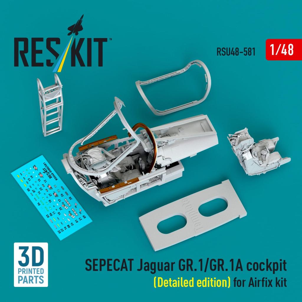 Reskit Jaguar Детализированная версия кабины Пластиковые детали модели 1/48 GR.1/1A (для Airfix) RSKU48-0581