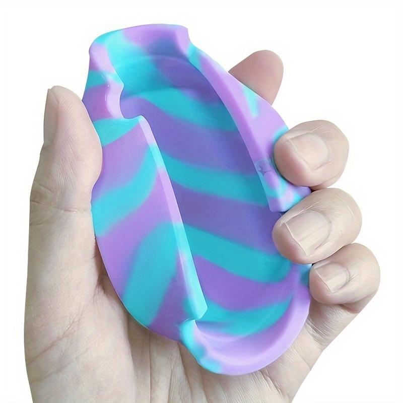 1pc, Portable Silicone Ashtray - Durable, Heat-Resistant & Easy-Clean, Luminous Tie-Dye Design for Home, Car, and Travel Use
