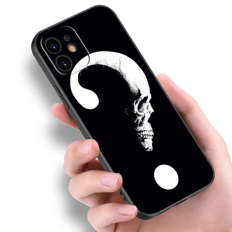Чехол с крутым черепом в стиле рок-н-ролл для Apple iPhone 14 13 12 Mini 11 Pro Max 7 8 XR X XS 7 8 Plus SE 2020 2022, черный мягкий чехол