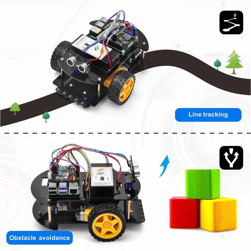 OSOYOO Робот-машина Smart, совместимый с Raspberry Pi и DIY Smart Kit для STEM, изучает программирование на Python для учеников средней школы и включает линию