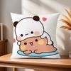 Couple Comfortable Soft Pillow Case for Sofa Bear Cartoon Kawaii Living Room Home Office D-dudu Decor Protective Covers b-Bubu