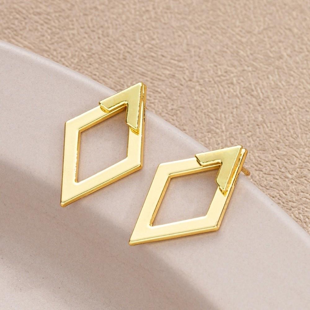 Minimalist Geometric Stud Earrings Double Layer Ear Ring New Detachable Metal Stud Gifts