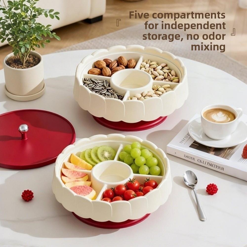 Red Snack Serving Tray Traditional Candy Box Light Luxury Fruit Plate  Chinese New Year