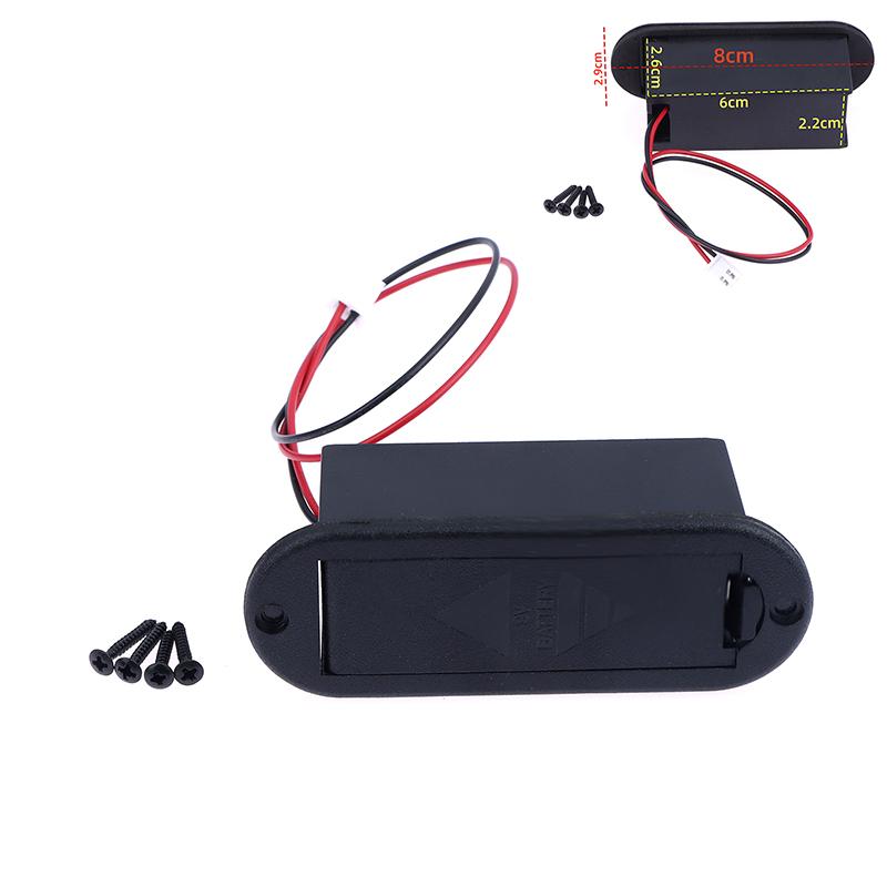 Bass Pickup DIY Set - Black 9V Battery Case Cover Box for Acoustic Guitar