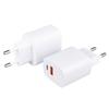 20W PD 20W QC3.0 Fast Charging Type C Dual USB Port Charger Universal EU Portable Wall Charger Mobile Phones Made ABS