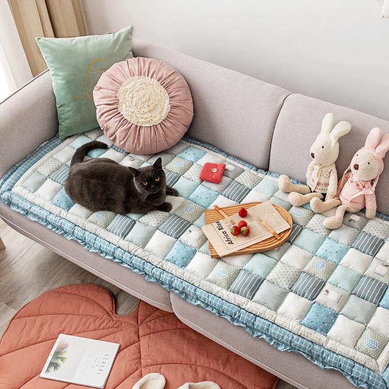 Подушка для дивана из 100% хлопка ручной работы, нескользящая утолщенная подушка в форме булочки, чехол для дивана, можно стирать в машине