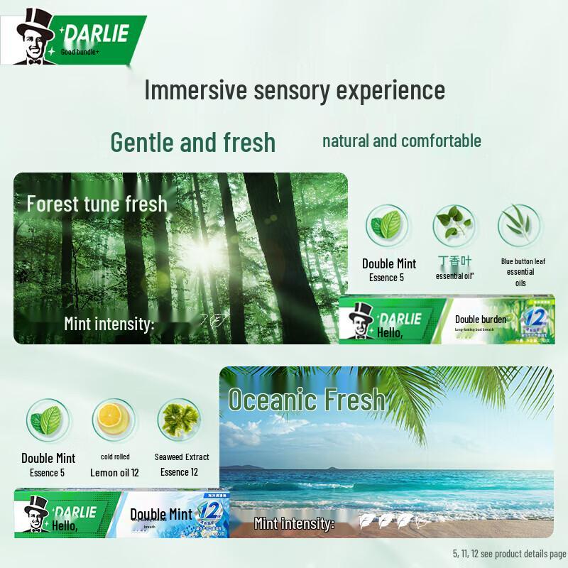 Darlie Double Mint Forest Fresh Toothpaste with Charcoal Toothbrush