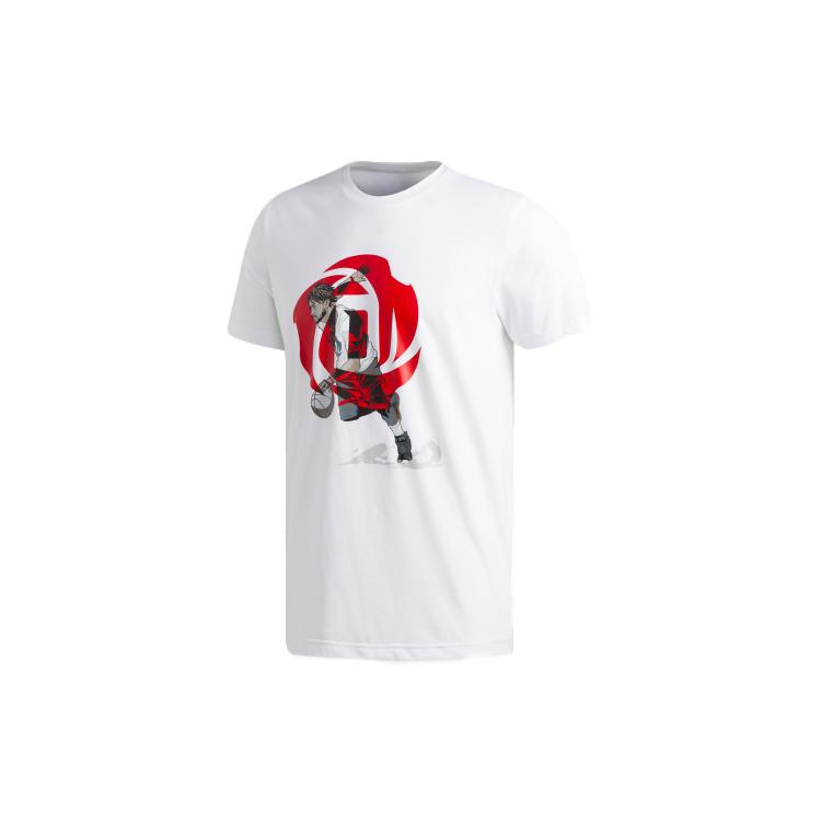 Adidas T Shirts Men's White Crew Neck Moderate Straight Fit DU6296