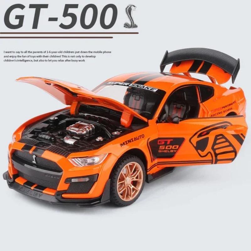 1/32 Ford Mustang Shelby GT500 литой спортивный автомобиль имитационная модель литая металлическая модель автомобиля звук и свет коллекционные игрушки для мальчиков
