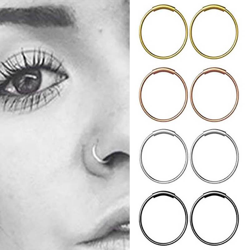 Vogue Body Новое поступление Кольцо для носа 6/8/10 мм Клипса для ушей Титановая сталь Клипсы-кольца для женщин и мужчин Украшения для пирсинга Маленькие кольца для носа Хрящ