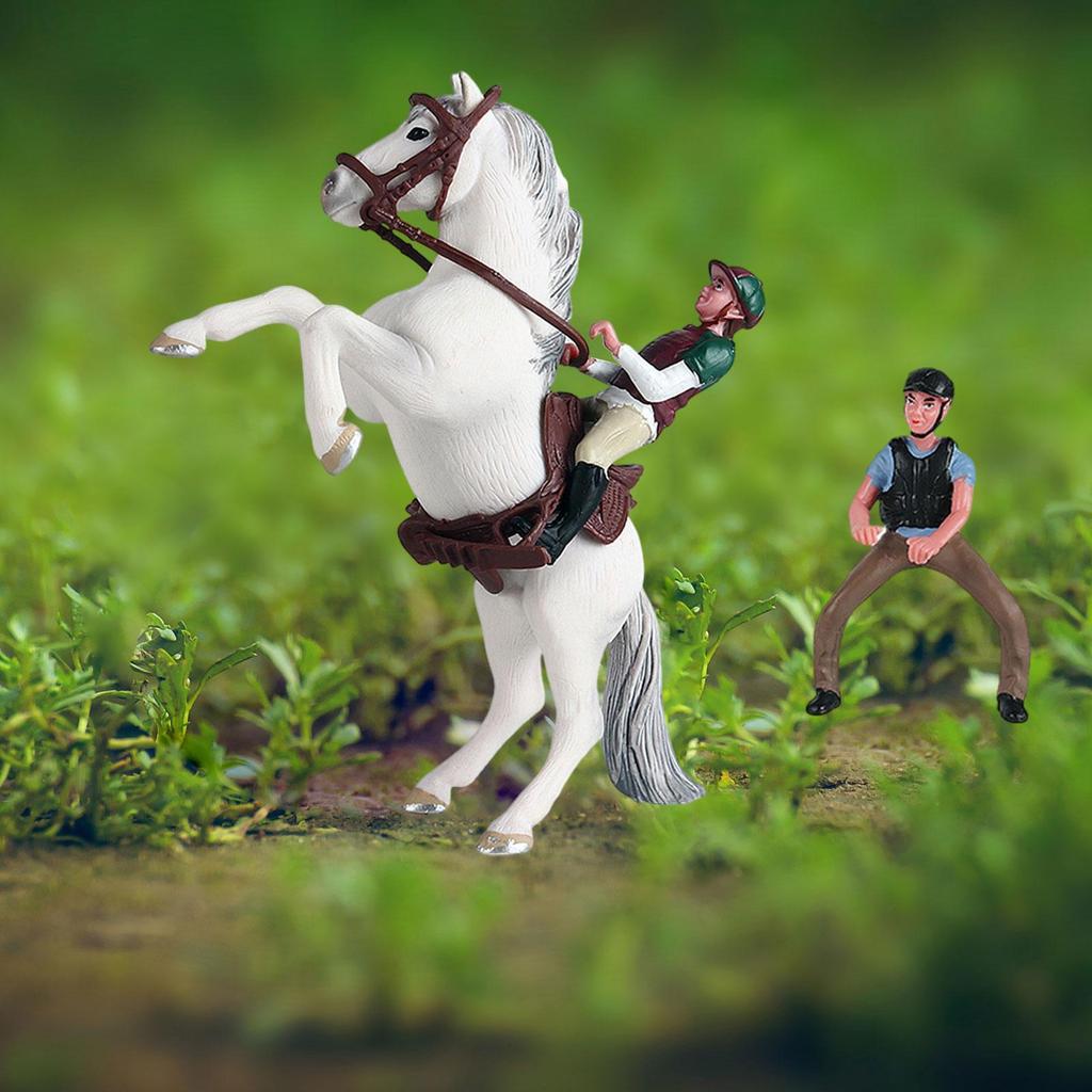 Horse Figure Animal Model PVC with Saddle Miniature Simulation Pretend Educational Toy Wildlife Statue for Party Favors Gifts