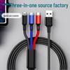 Плетеный кабель 3-в-1 для мини-зарядки с лазерным логотипом для устройств Apple, Huawei, Type-C