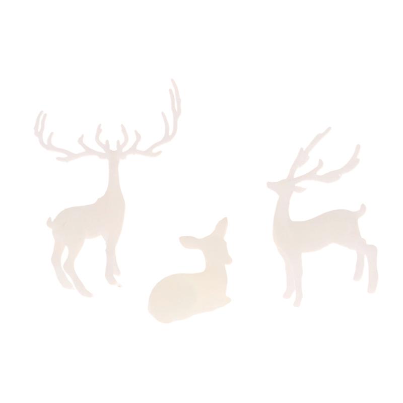 1Pc Mini Resin  Deer Christmas Forest Elk White Dessert Table Decor Merry Christmas Decor For Home Kids  Year Gift