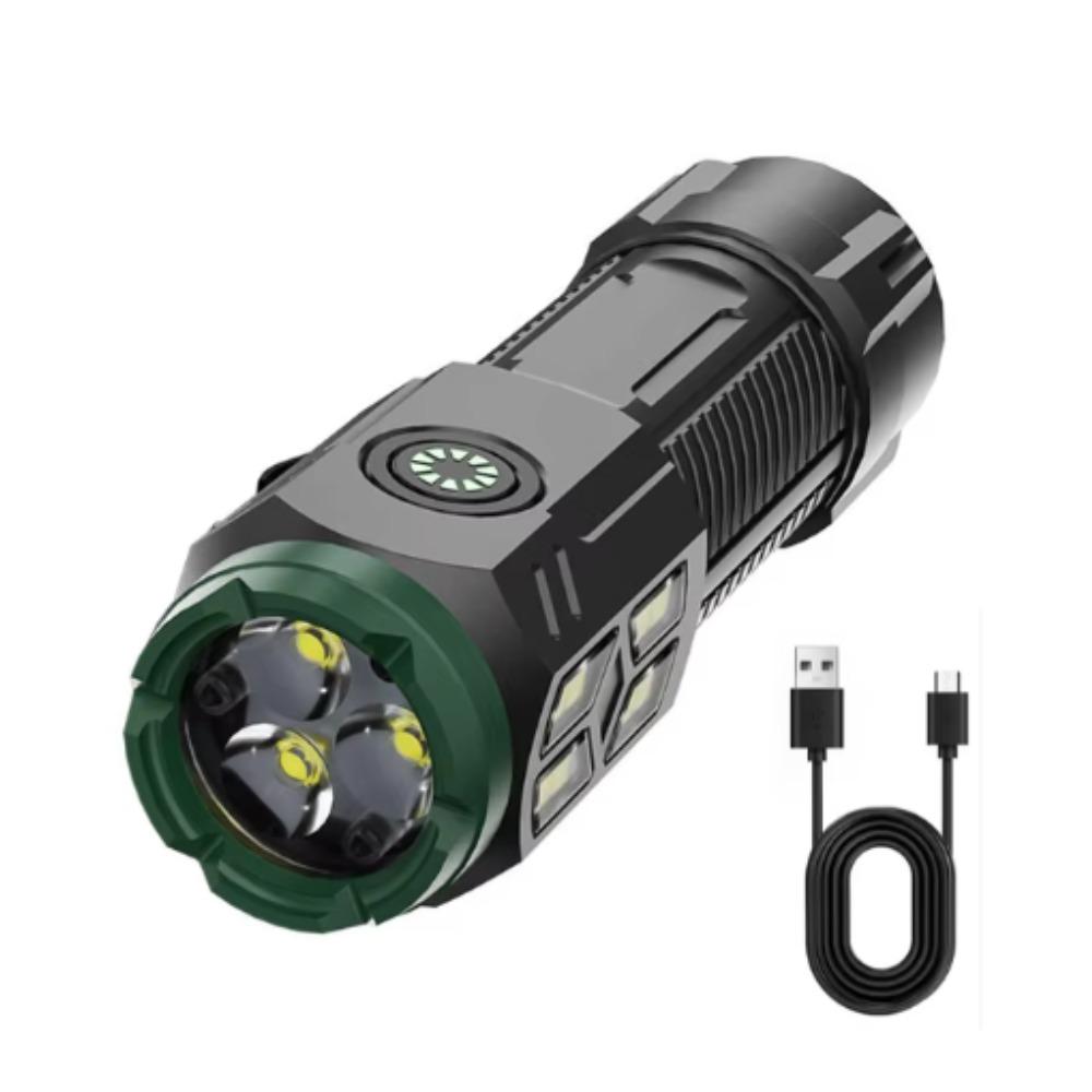 5000LM Мини Супер Яркий Фонарик Взрывная Вспышка Три Глаза Маленький Фонарик Светодиодный USB Клип Фонарик Рыбалка На Открытом Воздухе Сильный Портативный