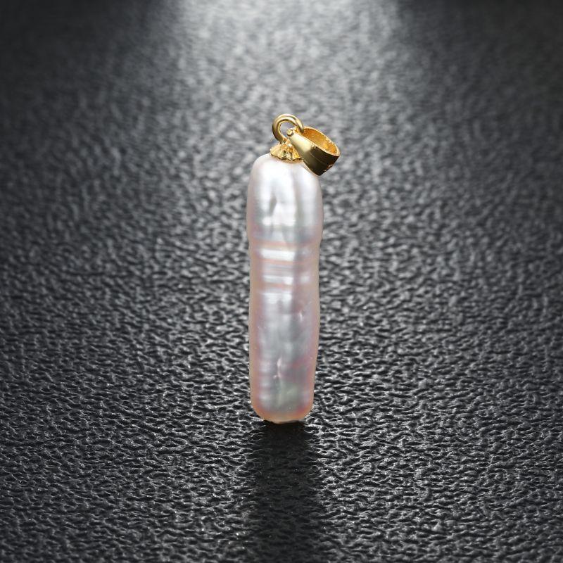 New Fashion Natural Freshwater Multiple Shape Baroque White Pearl 925 Silver DIY Pendant Buckle For Women Girls Jewelry