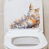 Simple Painted Shell Bathroom and Toilet Toilet Stickers for Beautification and Decoration