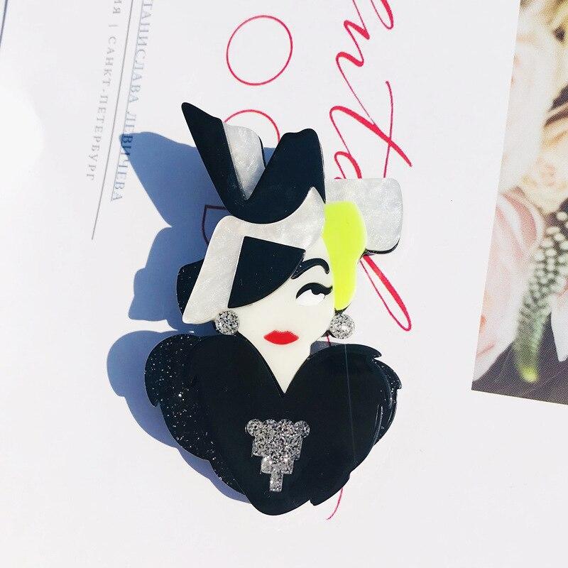 Blucome Новый дизайн, уникальная женская фигурка, акриловая брошь для женщин и девочек, значки на лацканах, украшения для сумки, праздничное платье, ювелирные изделия