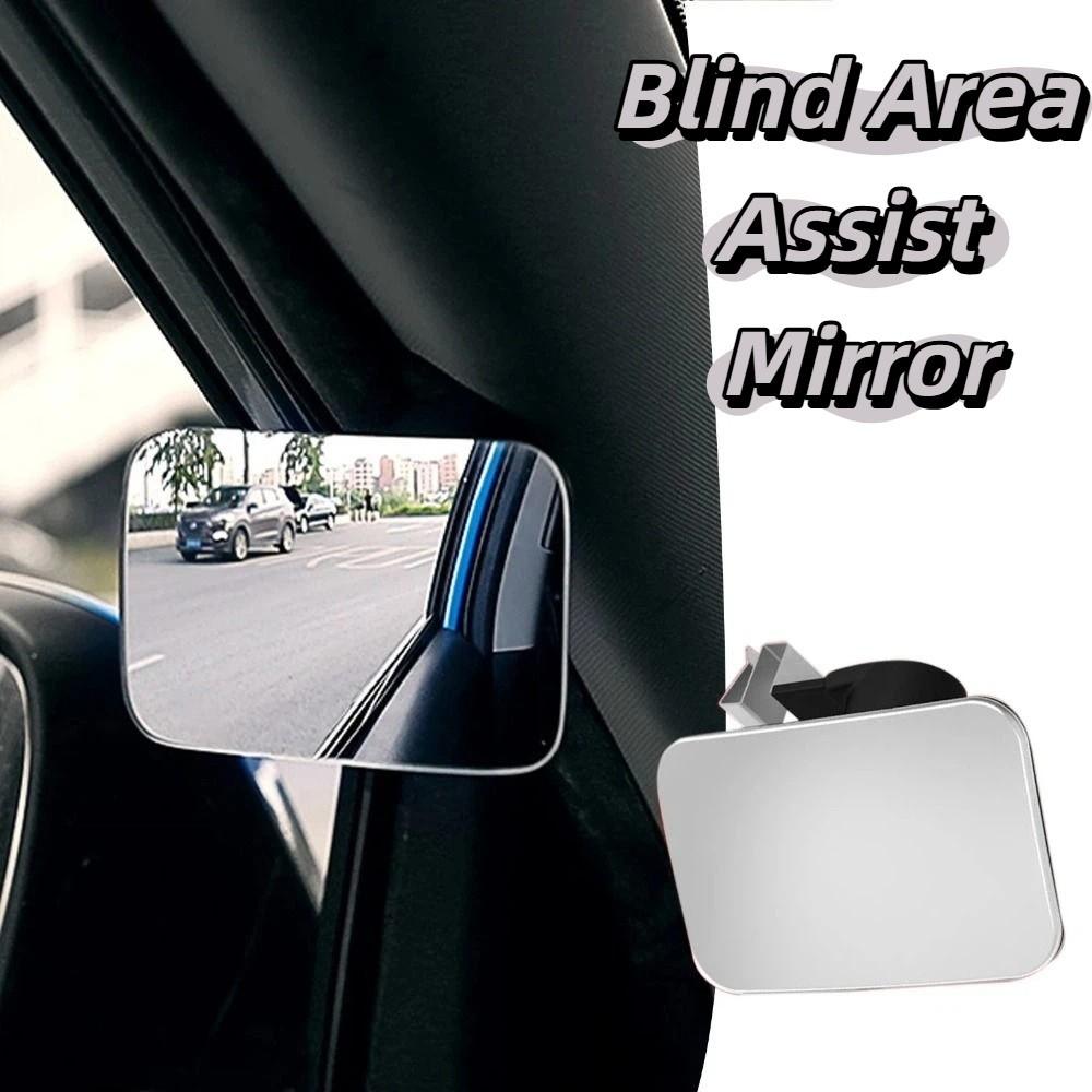2pcs Wide-Angle Design 360° Rotatable Square Rearview Mirror Overtake