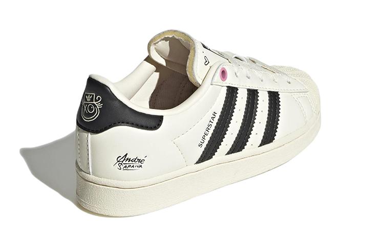 adidas Оригиналы SUPERSTAR C Удобные Износостойкие Низкие Кеды для Скейтборда Бежевые Детские Возраст 3 7 Лет GZ1754