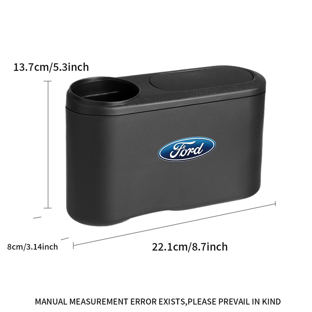 1PCS ABS Car Pressing Trash Can with Drink Holder Center Cover For Ford Fiesta Focus 2 3 Mk3 Mustang Ranger Kuga Mondeo Mk4 Edge ews6