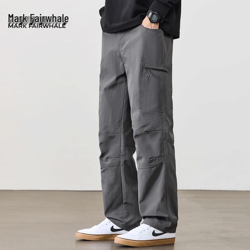 Mark Fairwhale Men's Workwear Multi-Pocket Straight-Fit Casual Pants