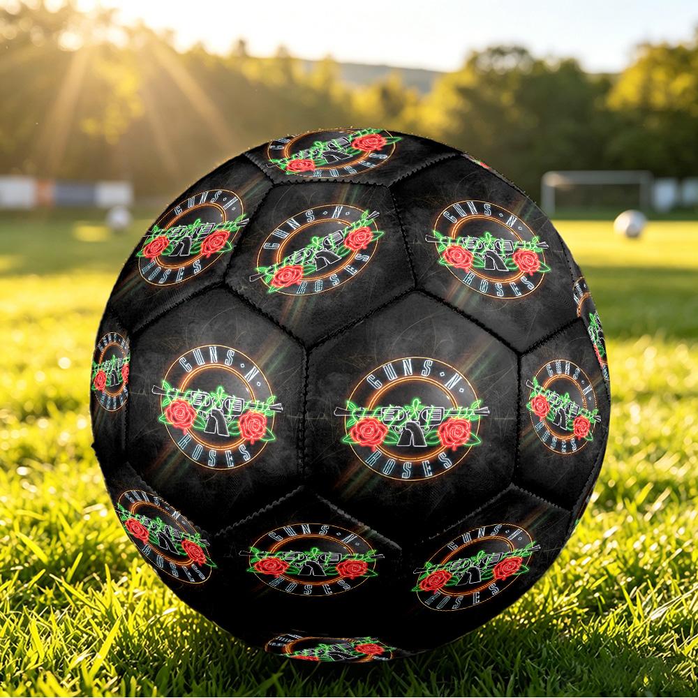 Guns N’ Roses Print Standard Size 5 Soccer Ball Durable Shock?Absorbing Ball For Training Match Outdoor Play