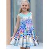 Girls Round Neck Sleeveless Vest Dress Dress Dresses Lovely Splicing Collision Colour Princess Dress 3D Digital Printing