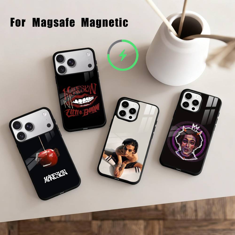 Чехол для телефона M-Maneskin-N D-Damiano David Для iPhone 17, 16, 15, 14, 13, 12, 11 Plus, Для чехла с магнитной беспроводной зарядкой