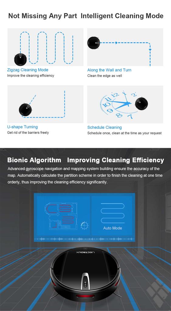 Робот-пылесос LIECTROUX V3S Pro, всасывание 4000 Па, сухая и влажная уборка, 2D-навигация по карте, с памятью, голосовое приложение Wi-Fi