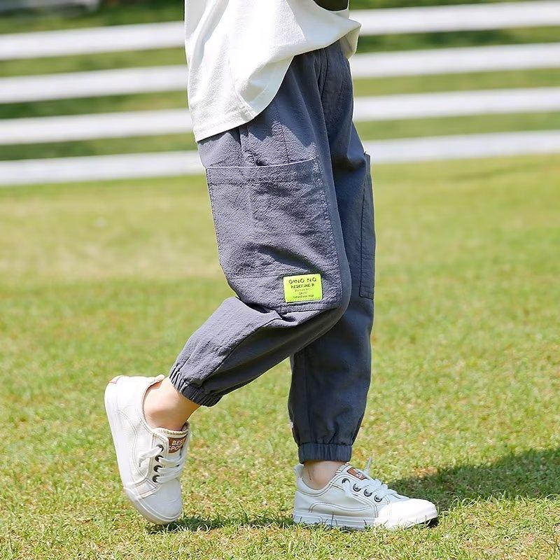 Baby Kids Summer Pants Boy Loose Harem Pants Cotton and Linen