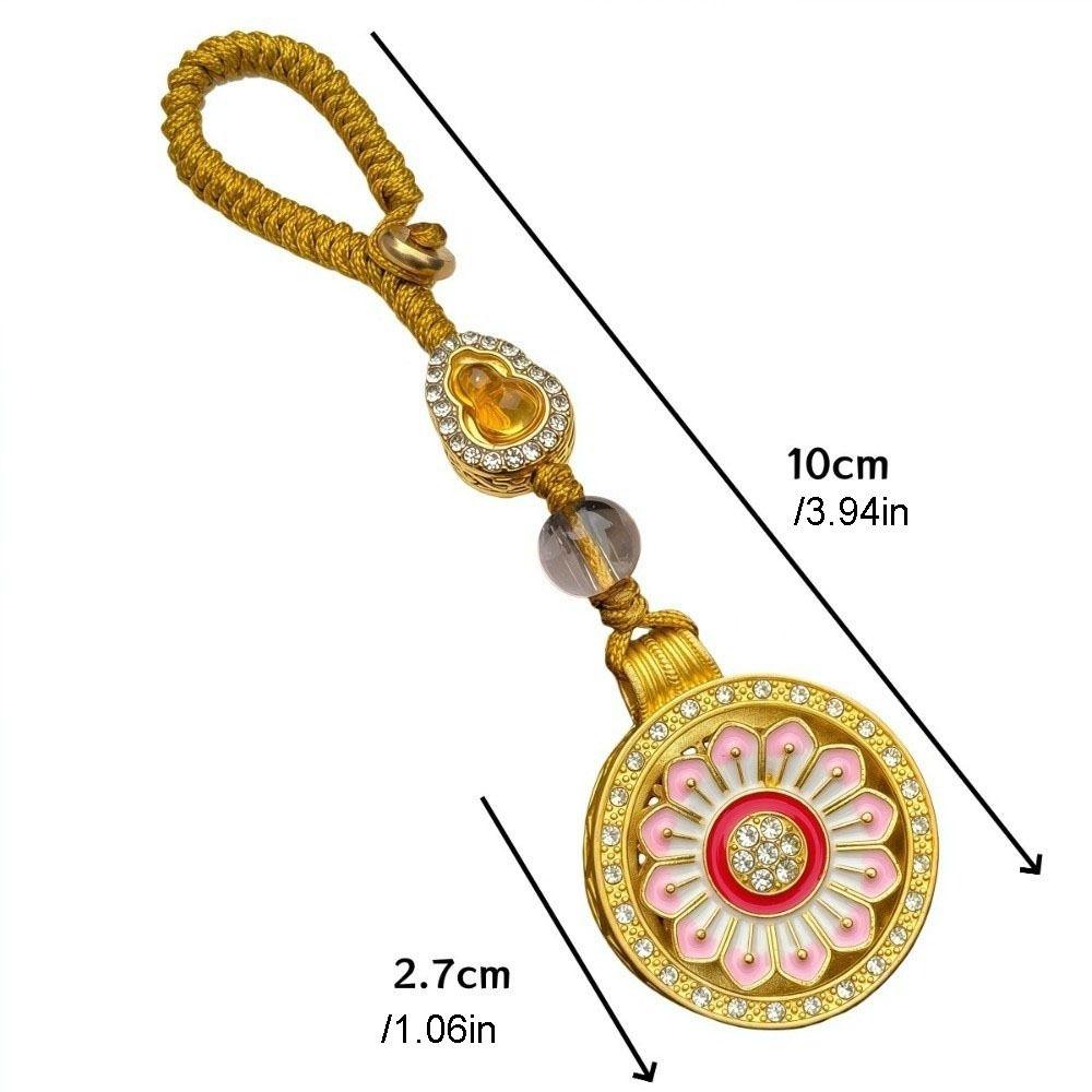 Metal Sunflower Keychain Rotatable Zodiac Key Ring Backpack Pendant New Year Pendant  Car Keychain